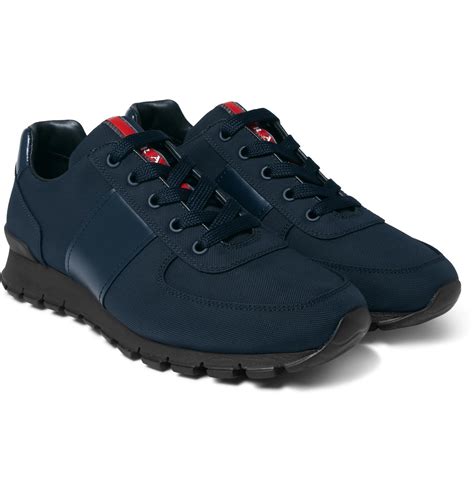 prada match race leather trimmed canvas sneakers|Prada Match Race Leather.